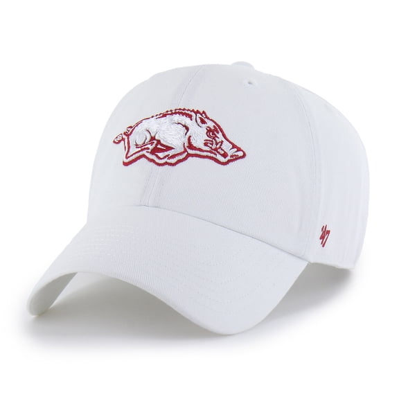 Men's '47  White Arkansas Razorbacks Clean Up Adjustable Hat