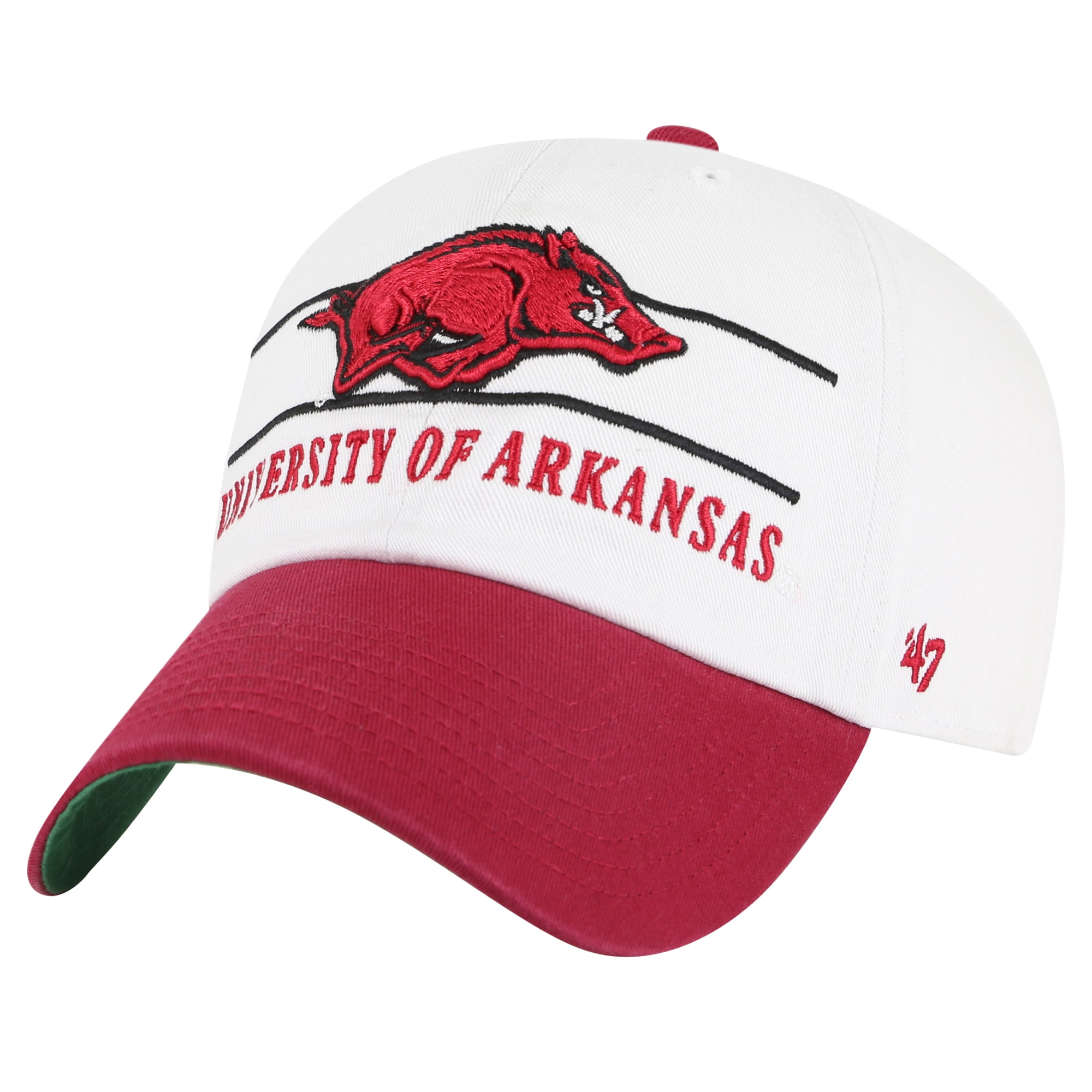 Youth Razorback Hat Men's '47 White Arkansas Razorbacks Gridiron Clean Up Adjustable Hat ...