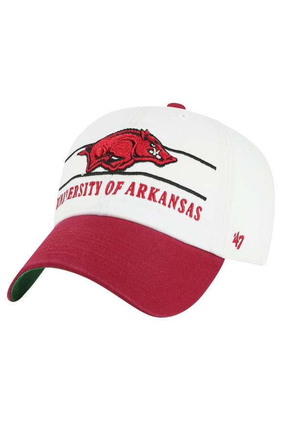 Men's '47 White Arkansas Razorbacks Gridiron Clean Up Adjustable Hat