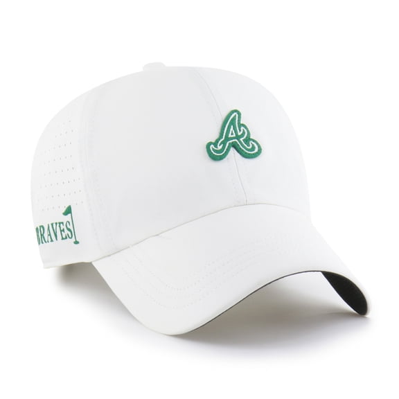 Men's '47 White Atlanta Braves Elevated Greens Clean Up Adjustable Hat