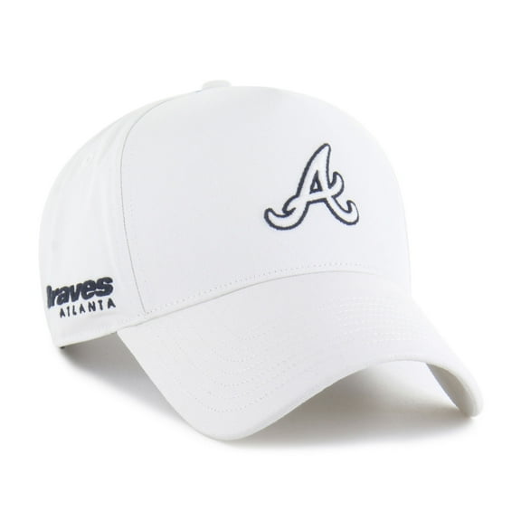 Men's '47 White Atlanta Braves Foundational Pinch Offside Adjustable Hat