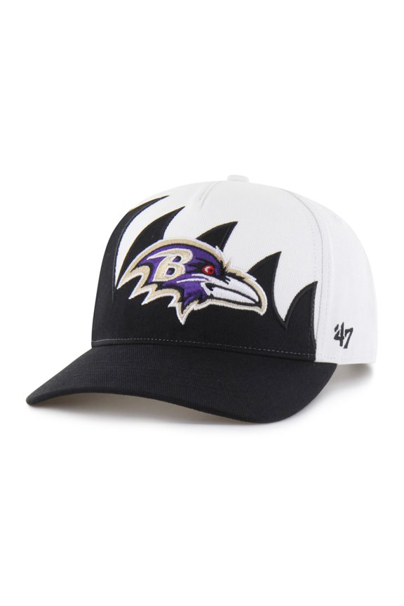 Men's '47 White Baltimore Ravens Jagged Hitch Adjustable Hat