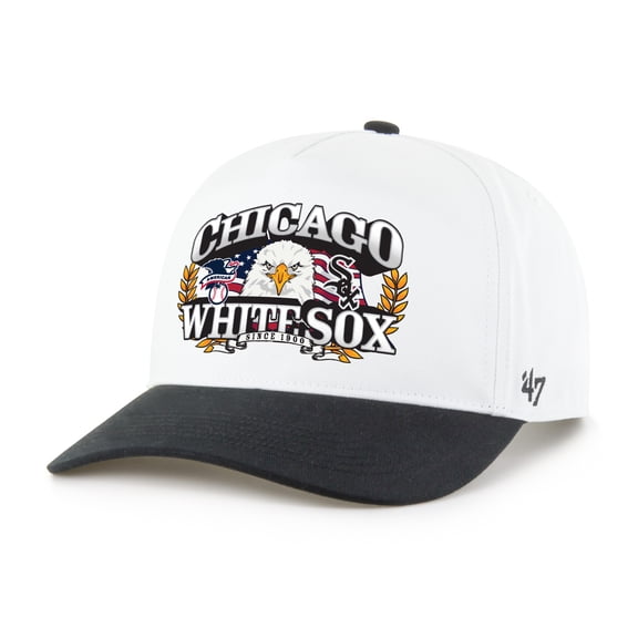 Men's '47 White/Black Chicago White Sox Americana Eagle Hitch Adjustable Hat
