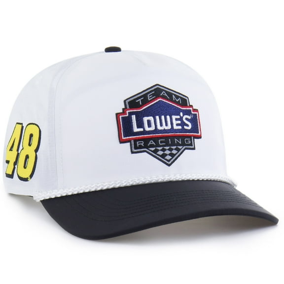 Men's '47 White/Black Jimmie Johnson brrr- Lowe's Rope Hitch Adjustable Hat