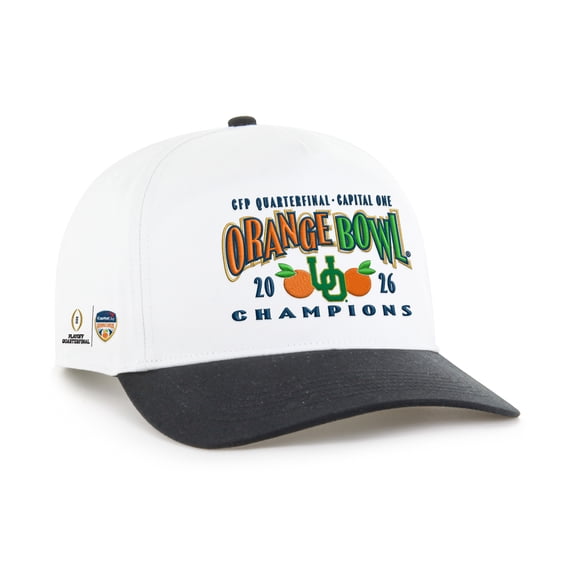Men's '47 White/Black Oregon Ducks College Football Playoff 2026 Orange Bowl Champions Hitch Adjustable Hat