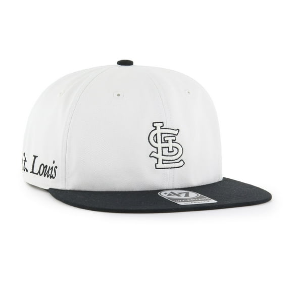 Men's '47 White/Black St. Louis Cardinals Foundation Captain Snapback Hat
