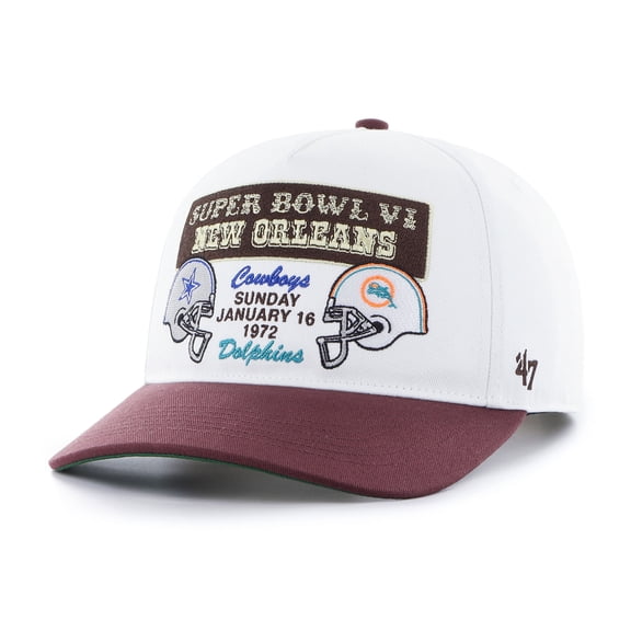 Men's '47 White/Brown NFL Multi-Team Throwback Dueling Logos Adjustable Hitch Hat