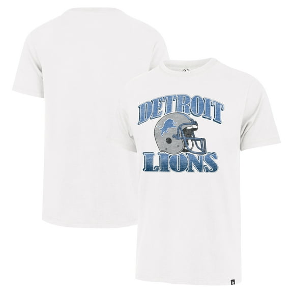 Men's '47 Cream Detroit Lions Overrun Franklin Throwback T-Shirt
