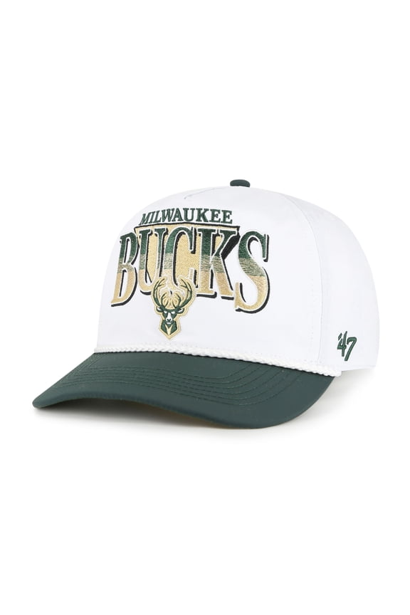 Men's '47 White/Hunter Green Milwaukee Bucks Tribute Two-Tone Hitch Adjustable Hat
