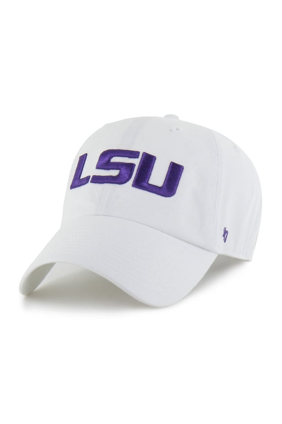 Men's '47 White LSU Tigers Vault Clean Up Adjustable Hat