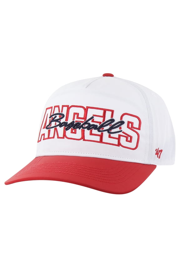 Men's '47 White Los Angeles Angels Lineman Hitch Adjustable Hat
