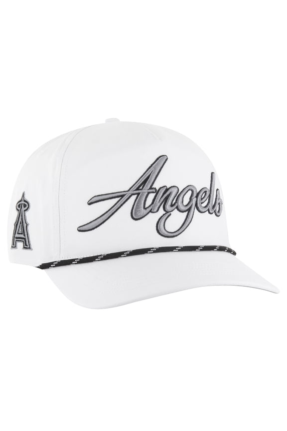 Men's '47 White Los Angeles Angels Overhand Speckle Hitch Rope Adjustable Hat
