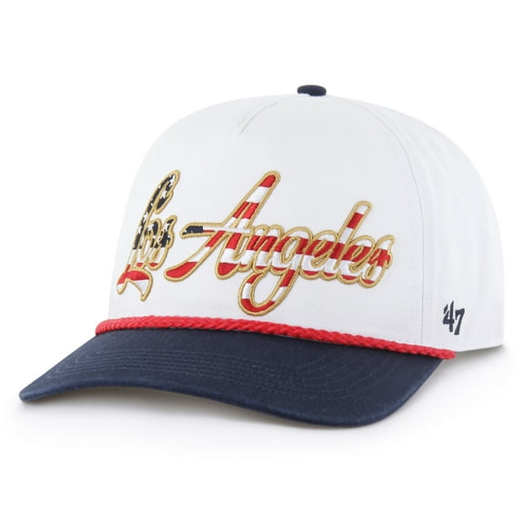 Men's '47 White Los Angeles Chargers Patriotic Overhand Hitch Adjustable Hat