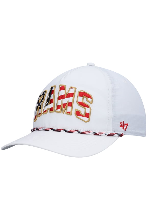 Men's '47 White Los Angeles Rams Hitch Stars and Stripes Trucker Adjustable Hat