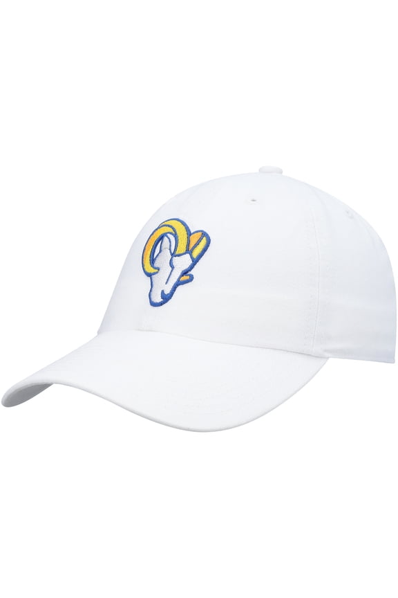 Men's '47 White Los Angeles Rams Logo Clean Up Adjustable Hat