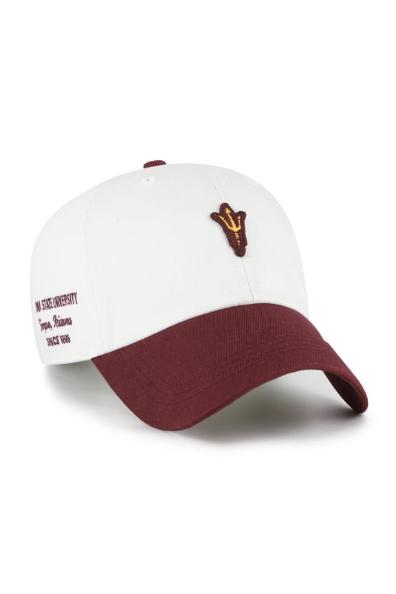 Men's '47 White/Maroon Arizona State Sun Devils Contemporary Basics Two Tone Clean Up Adjustable Hat