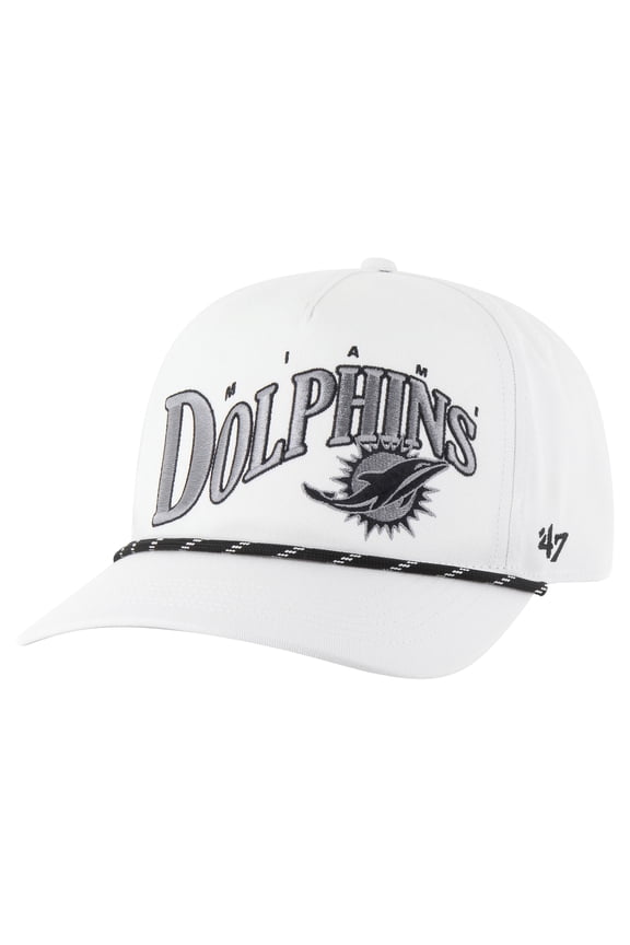 Men's '47 White Miami Dolphins Wave Speckle Hitch Rope Adjustable Hat