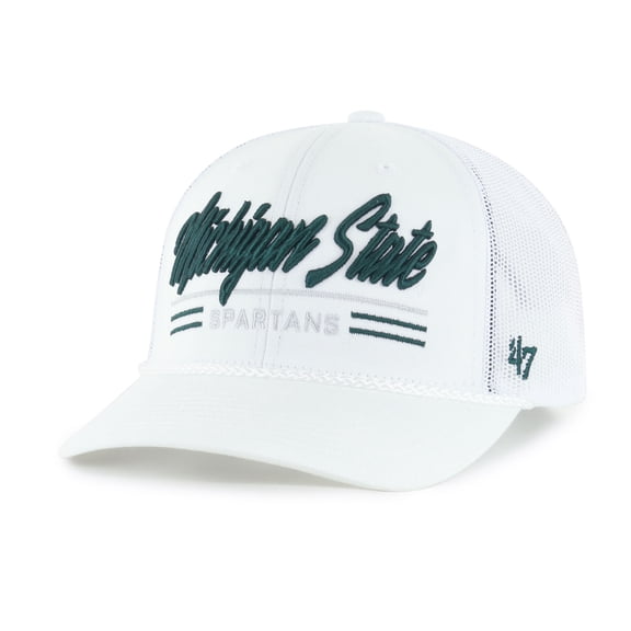 Men's '47 White Michigan State Spartans Garner Rope Trucker Adjustable Hat