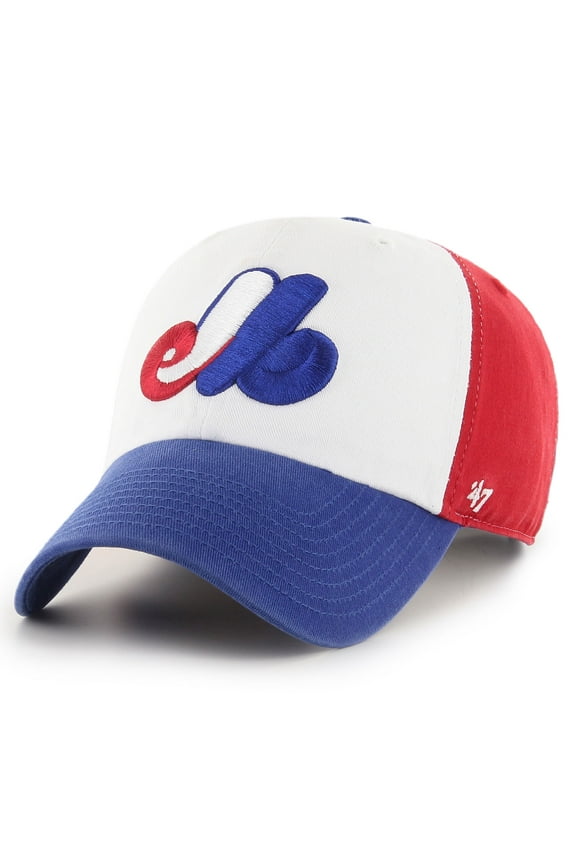 Men's '47 White Montreal Expos Logo Cooperstown Collection Clean Up Adjustable Hat