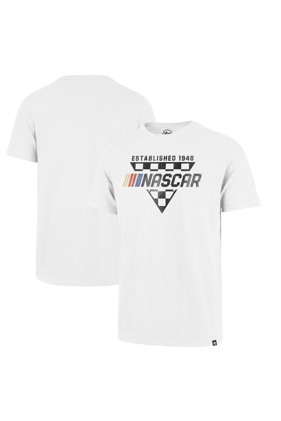 Men's '47 White NASCAR Tri-Check Scrum T-Shirt