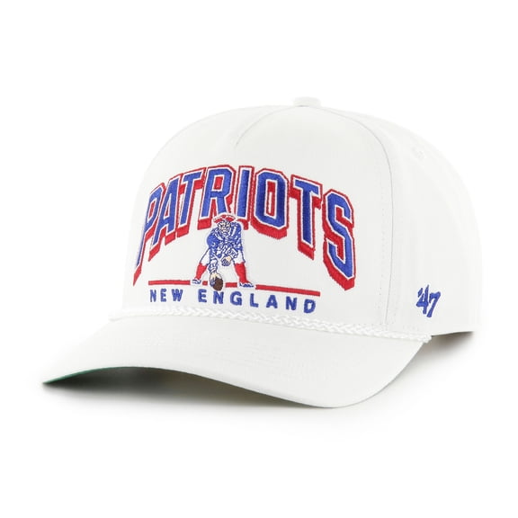 Men's '47  White New England Patriots Coltrane Throwback Rope Hitch Adjustable Hat