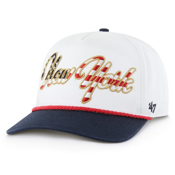 Men's '47 White New York Yankees Patriotic Overhand Hitch Adjustable Hat