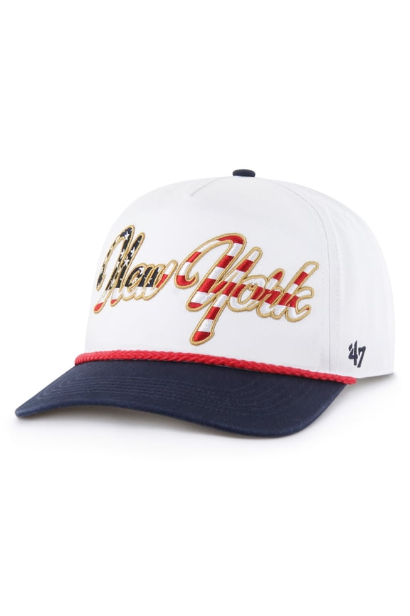 Men's '47 White New York Yankees Patriotic Overhand Hitch Adjustable Hat