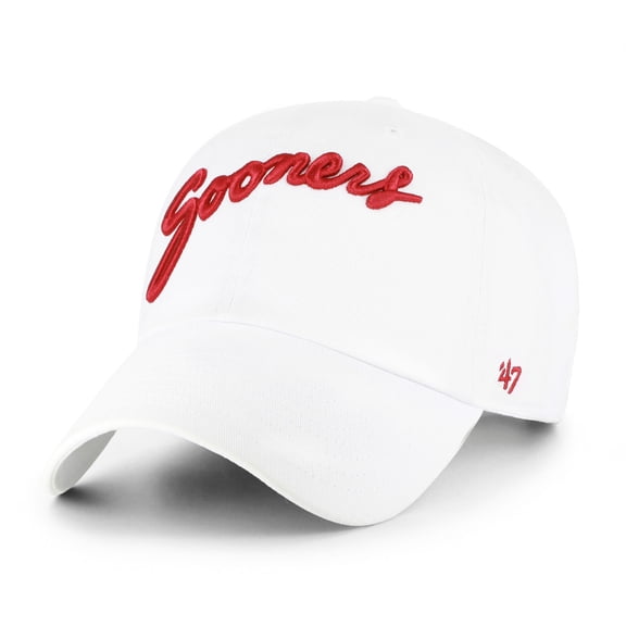 Men's '47 White Oklahoma Sooners Script Clean Up Adjustable Hat