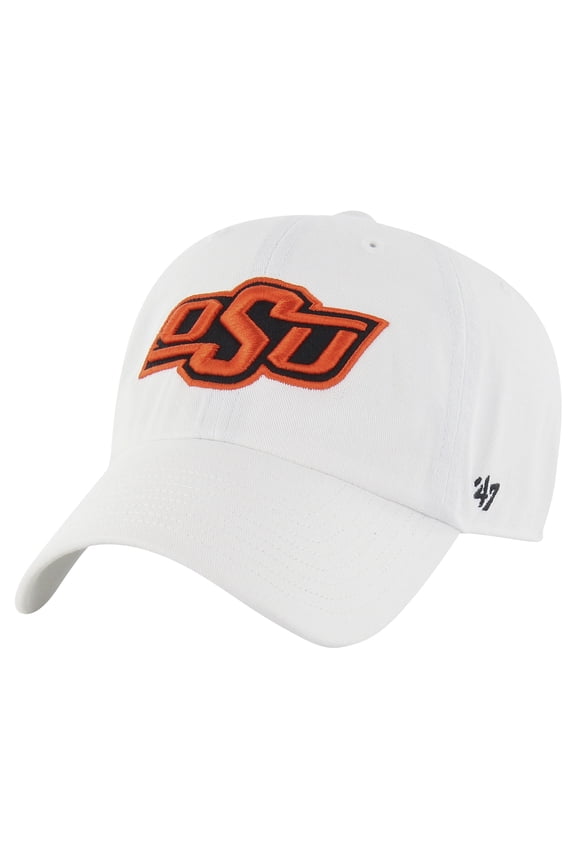 Men's '47 White Oklahoma State Cowboys Clean Up Adjustable Hat