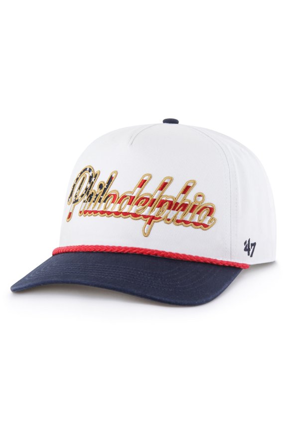Men's '47 White Philadelphia Eagles Patriotic Overhand Hitch Adjustable Hat