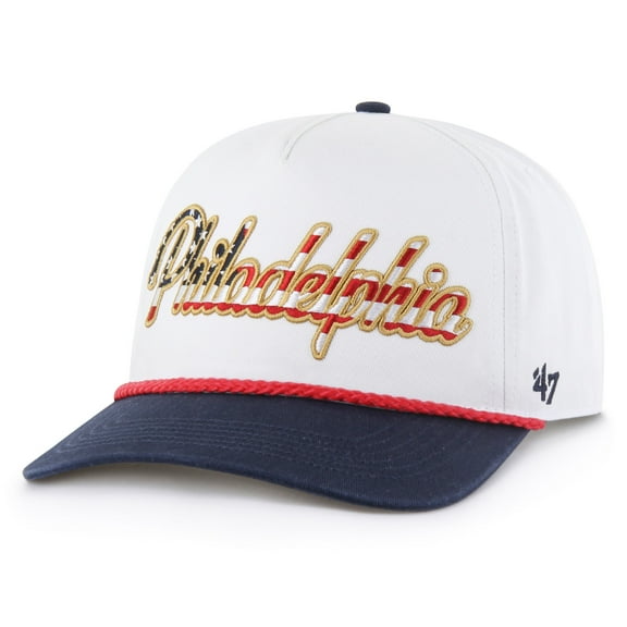 Men's '47 White Philadelphia Eagles Patriotic Overhand Hitch Adjustable Hat