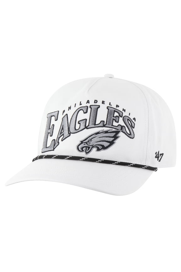 Men's '47 White Philadelphia Eagles Wave Speckle Hitch Rope Adjustable Hat
