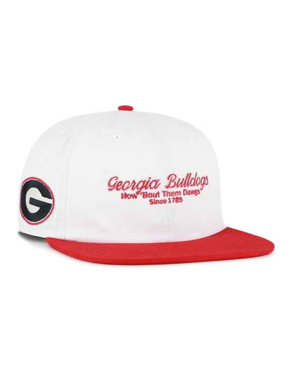 Men's '47 White/Red Georgia Bulldogs Script Stack Relaxed Captain Adjustable Hat