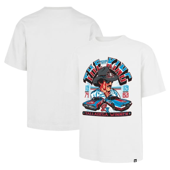 Men's '47  White Richard Petty 2-Time Talladega Winner Foundation T-Shirt