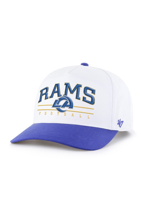 Men's '47 White/Royal Los Angeles Rams Relaxed Roscoe Hitch Adjustable Hat