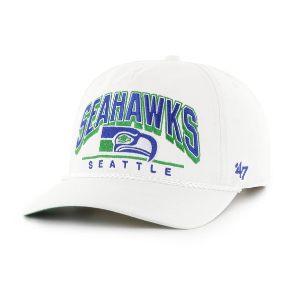 Men's '47 White Seattle Seahawks Coltrane Throwback Rope Hitch Adjustable Hat