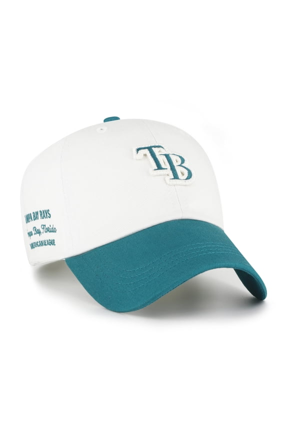 Men's '47 White/Teal Tampa Bay Rays Contemporary Tonal Clean Up Adjustable Hat
