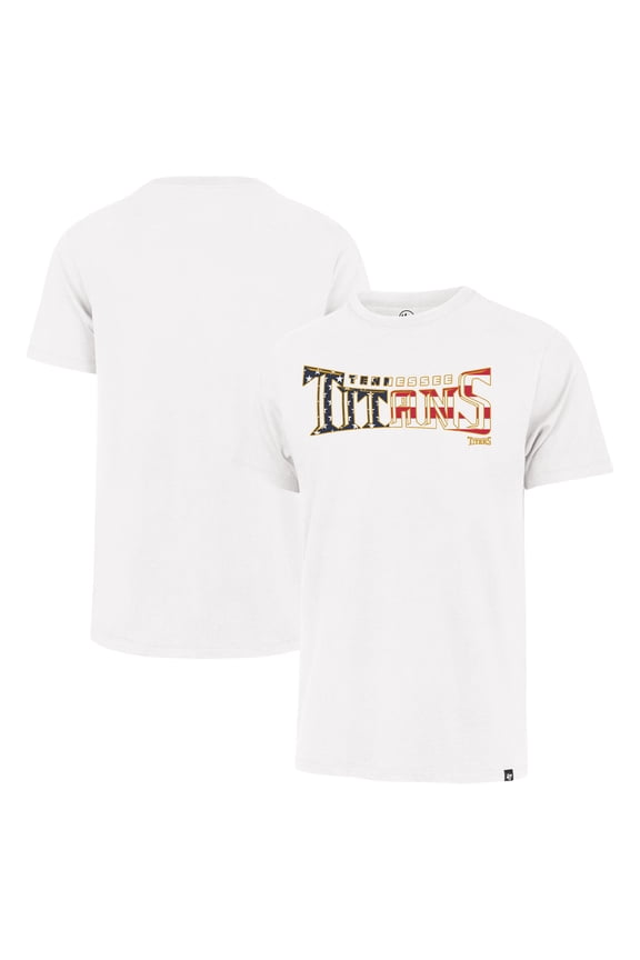 Men's '47 White Tennessee Titans Flag Script Franklin T-Shirt