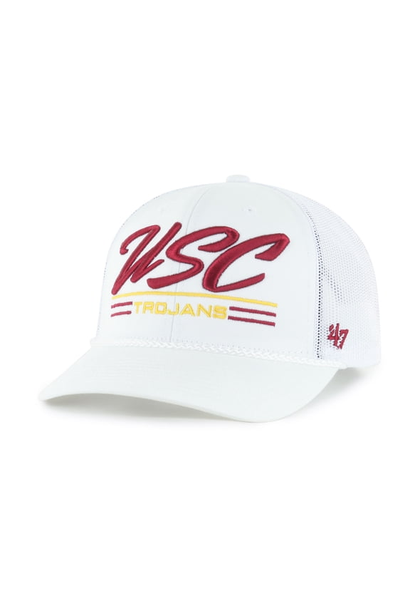 Men's '47 White USC Trojans Garner Rope Trucker Adjustable Hat