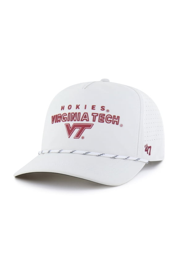 Men's '47  White Virginia Tech Hokies Forward Vent Hitch Rope Adjustable Hat