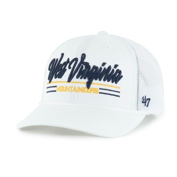 Men's '47 White West Virginia Mountaineers Garner Rope Trucker Adjustable Hat