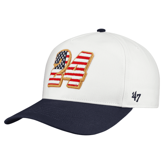 Men's '47 White William Byron Flag Fill Two-Tone Team Adjustable Hitch Hat