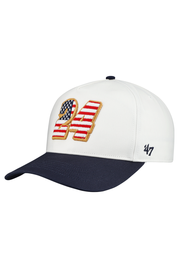 Men's '47 White William Byron Flag Fill Two-Tone Team Adjustable Hitch Hat