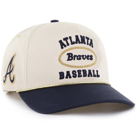 Men's '47 x Stoney Clover Lane Natural/Navy Atlanta Braves Glitter Rope Hitch Adjustable Hat