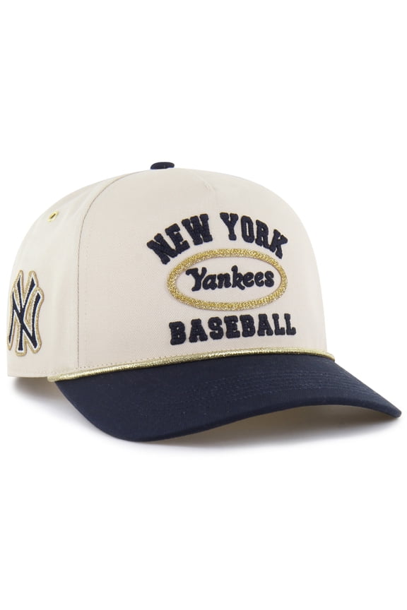 Men's '47 x Stoney Clover Lane  Natural/Navy New York Yankees Glitter Rope Hitch Adjustable Hat