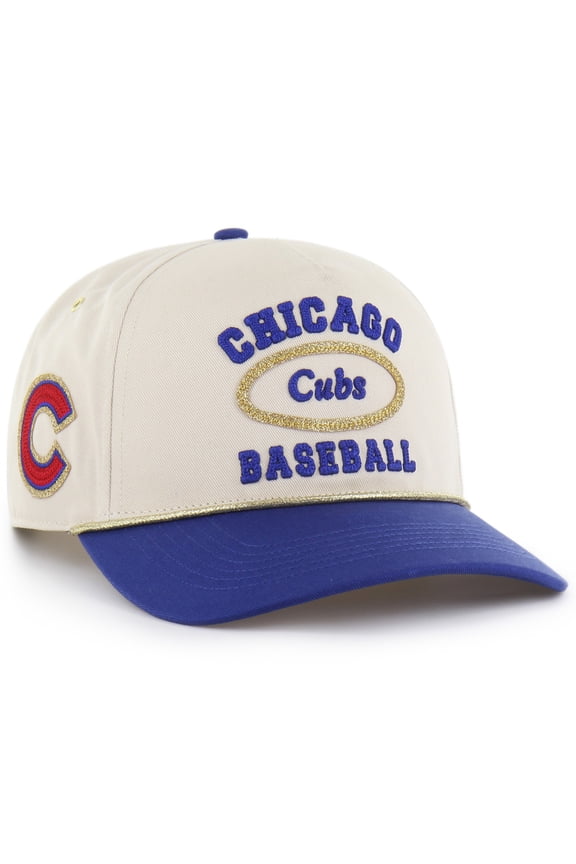 Men's '47 x Stoney Clover Lane Natural/Royal Chicago Cubs Glitter Rope Hitch Adjustable Hat