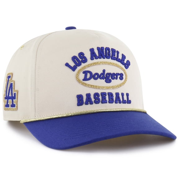 Men's '47 x Stoney Clover Lane  Natural/Royal Los Angeles Dodgers Glitter Rope Hitch Adjustable Hat