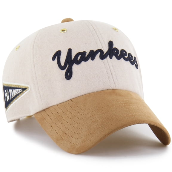 Men's '47 x Stoney Clover Lane  Natural/Tan New York Yankees Script Charm Clean Up Adjustable Hat