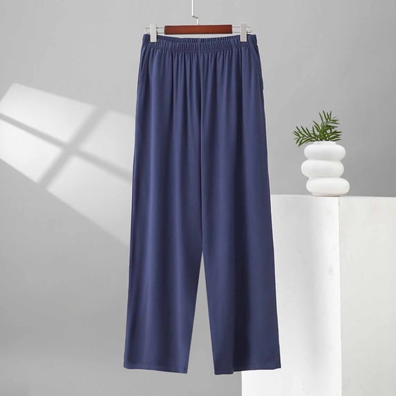 Men's 48x30 Big and Tall Elastic Waist Pants with Pockets Loose Fit