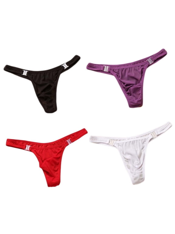 Men's 4in1 Detachable Thong Panties Lingerie Breathable Sexy Briefs Lockable Stretch Underpants Hot Underwear Gift for Boyfriend Husband